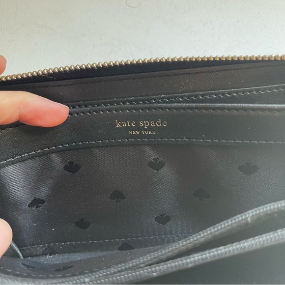 Kate Spade Large Jeanne Continental Zippy Wallet Pebbled Leather Black Pockets - Picture 5 of 5